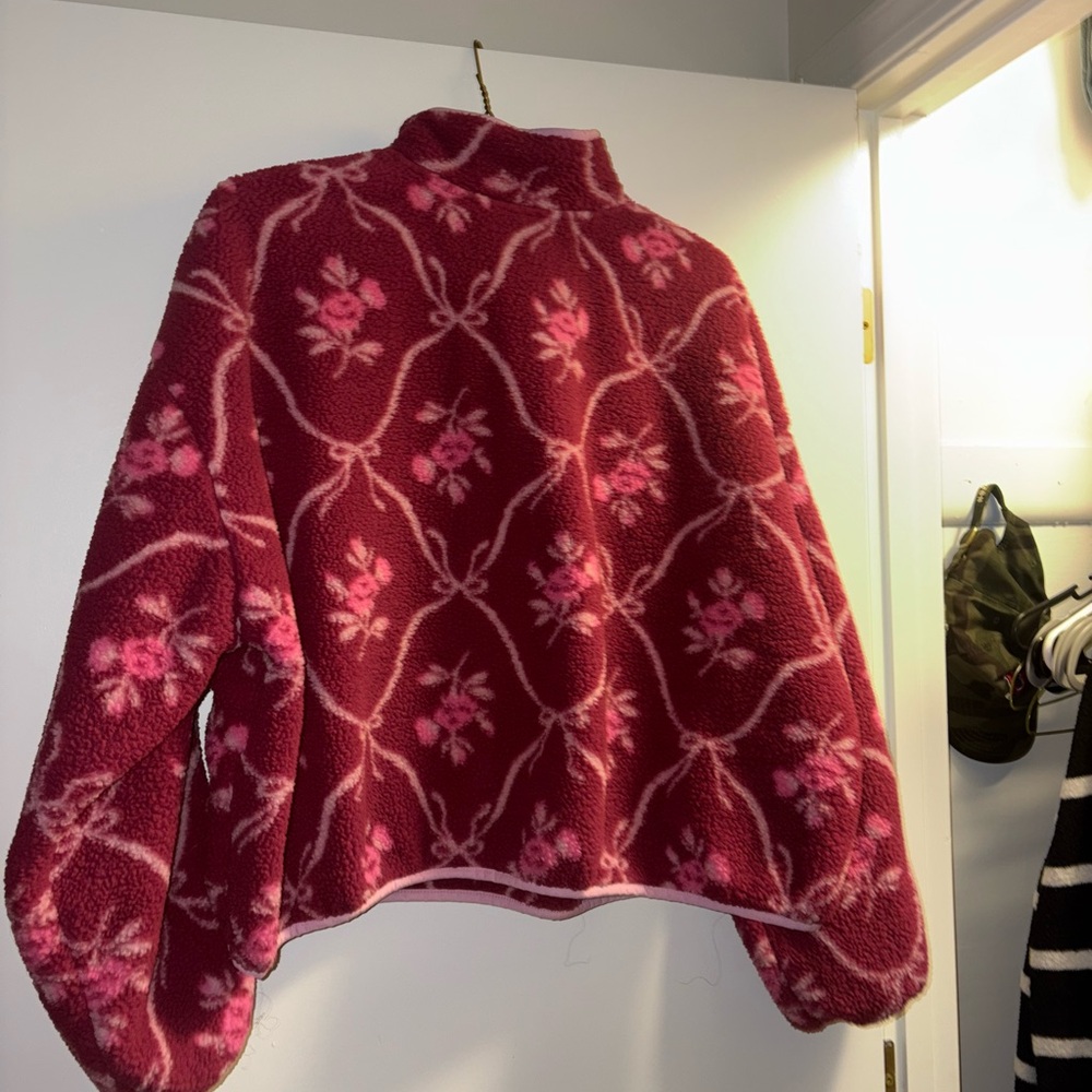 Old Navy Floral Cowl Neck Sweater - Red and Pink